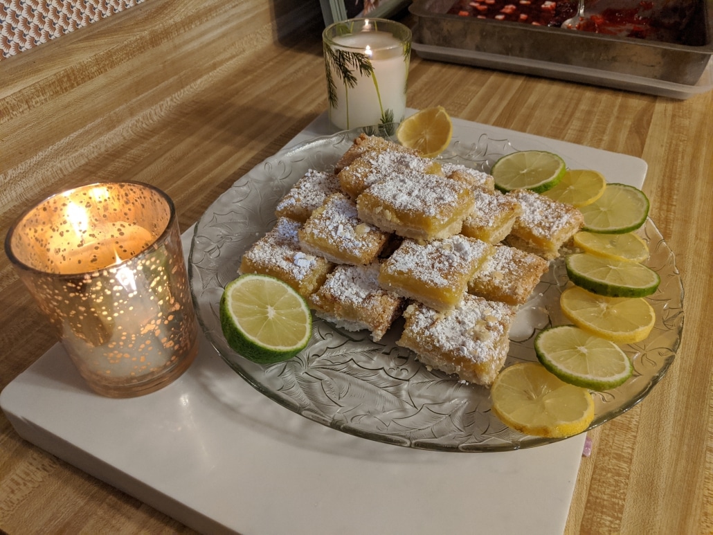 A picture of the finished lemon bars.