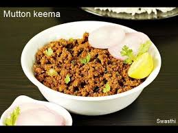 A thick brown curry with minced lamb meat