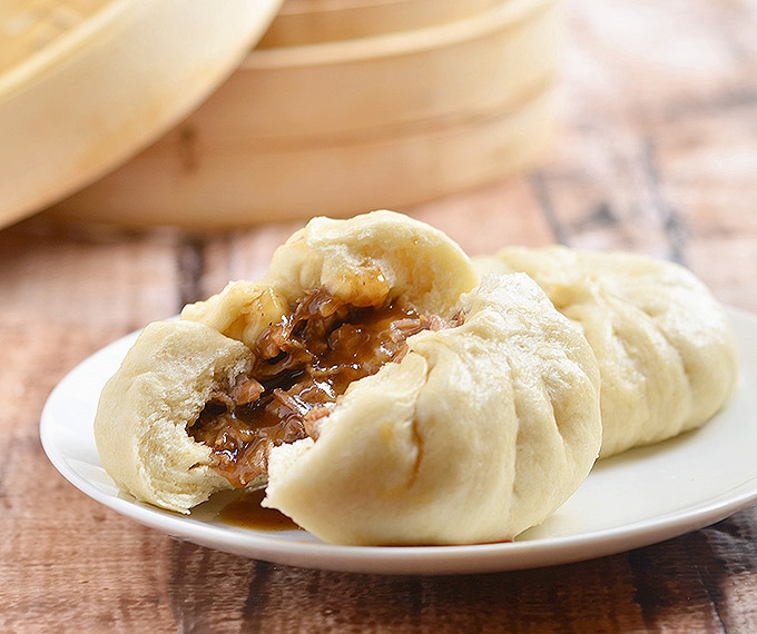 A Filipino version of bao, a steamed dough with meat inside