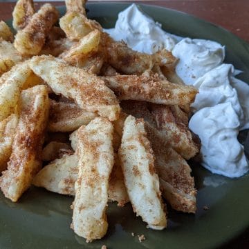 Apple Fries with vanilla creme on the side