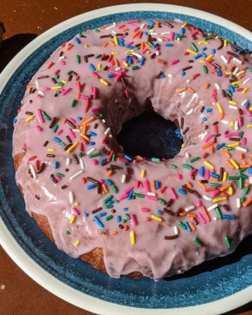 Giant pink Simpsons donut