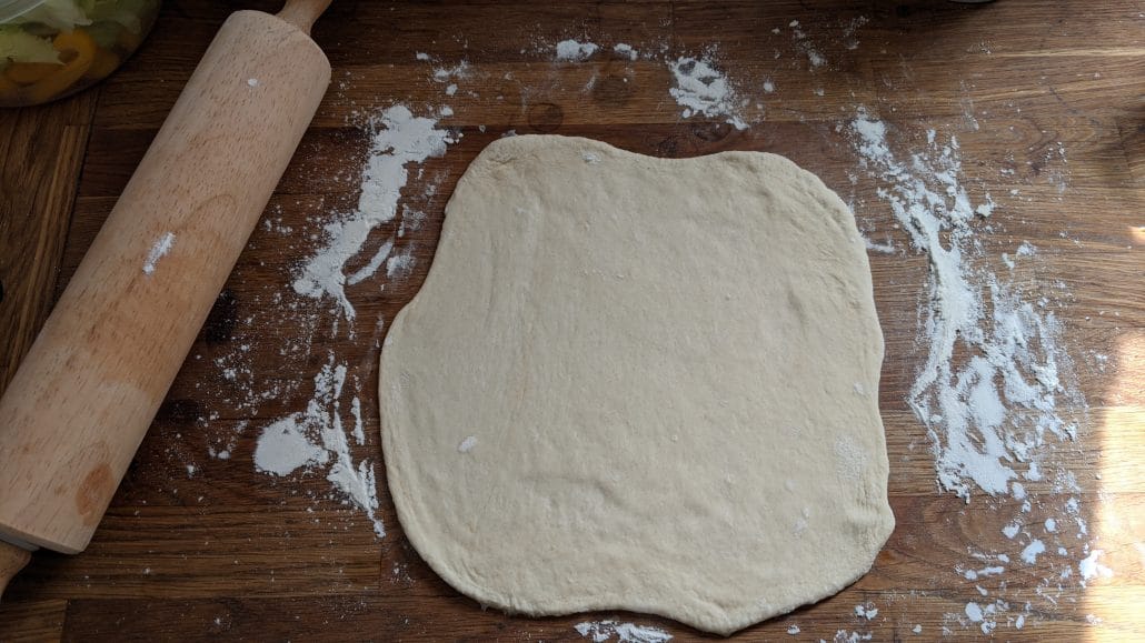 Rolled out msemen dough