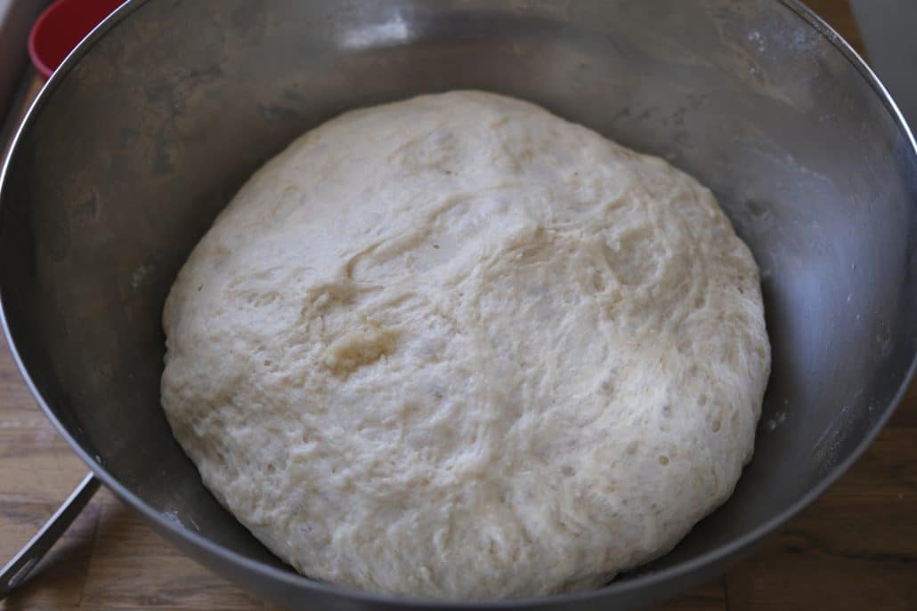 Fugazzeta dough that has rested for an hour